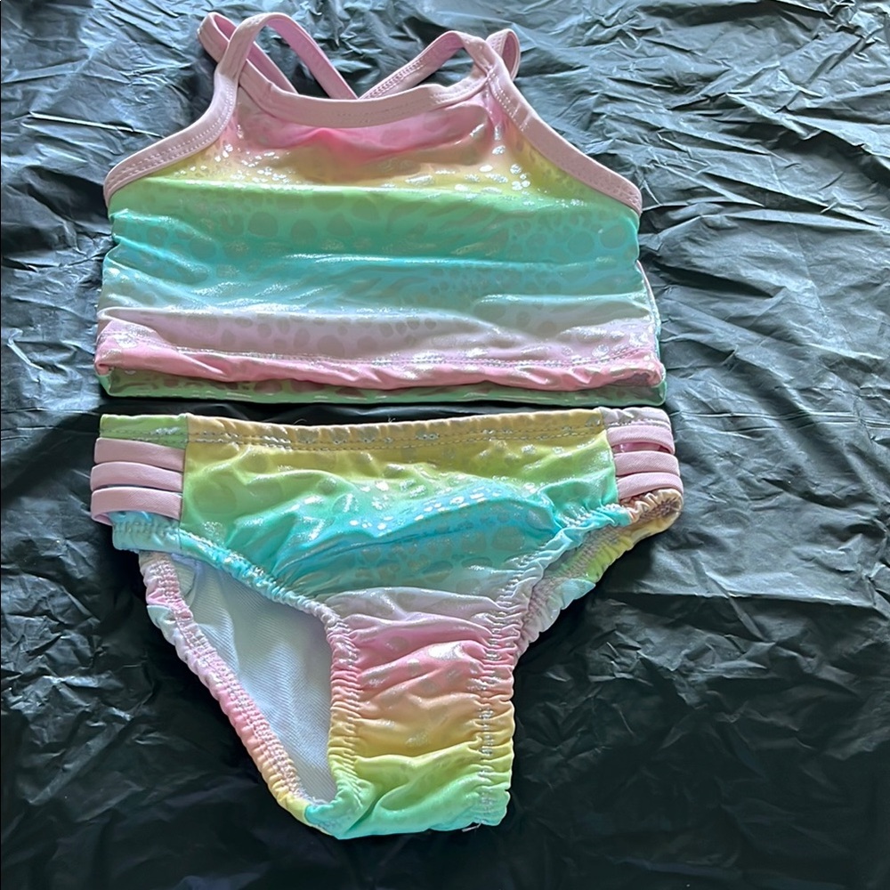 Penelope Mack Pastel Rainbow Kids Swim Bikini
